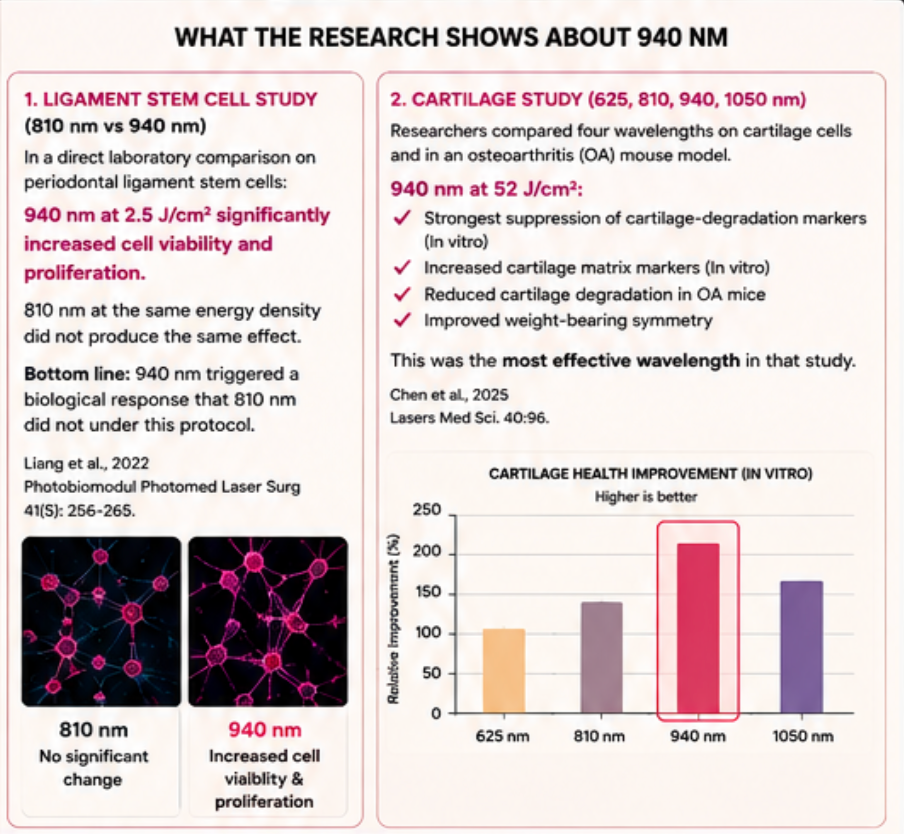 Scientific guide to 940 nm near-infrared light and equine red light therapy.