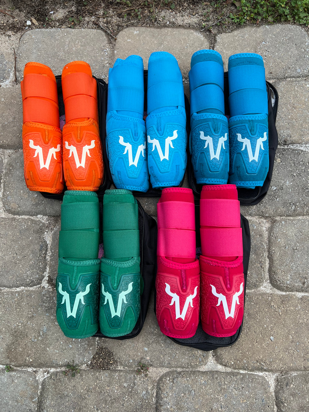 Orange splint boots
