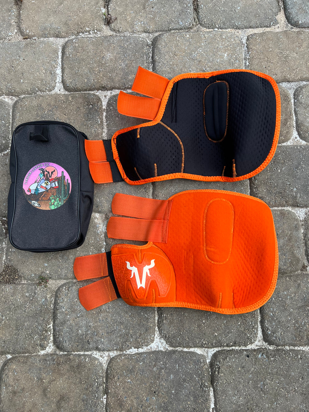Orange splint boots