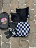Checkered “Ricky Bobby” splint boots