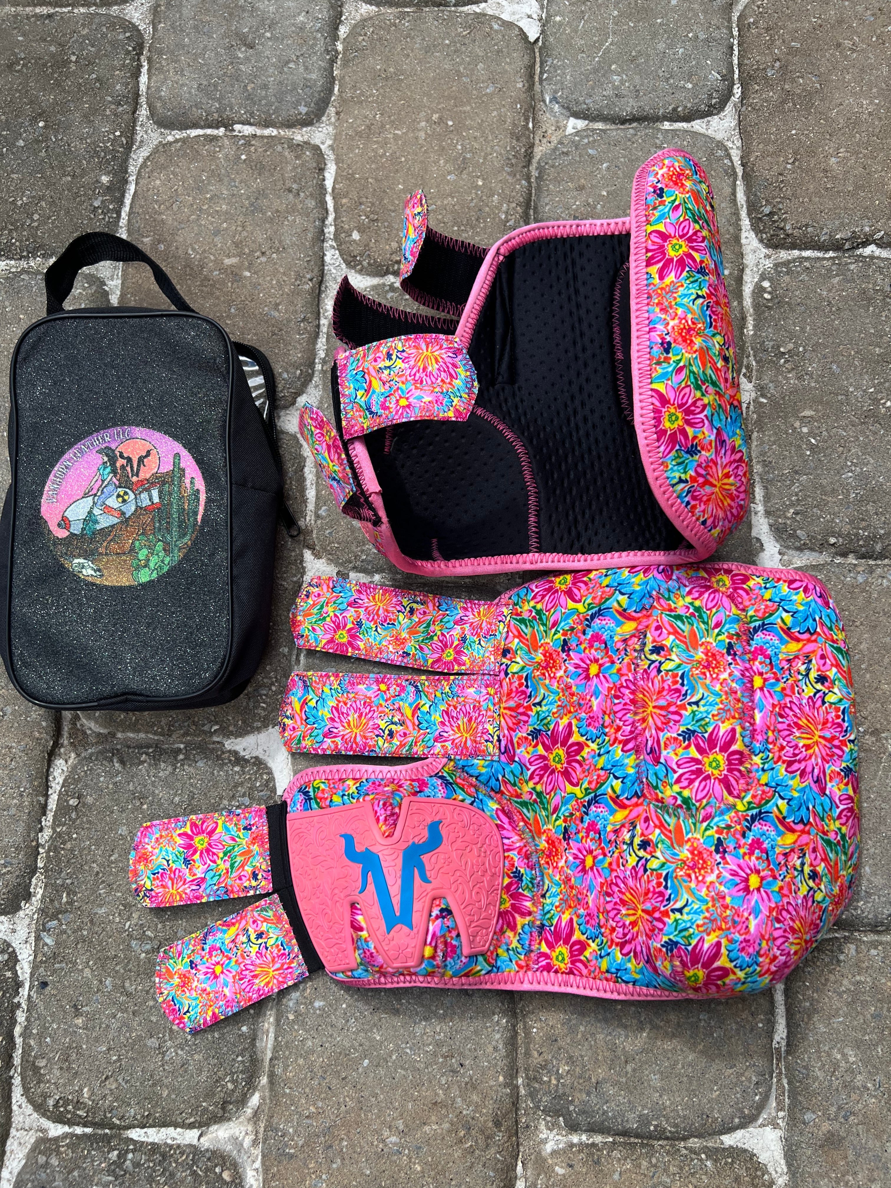 Pink Floral splint boots