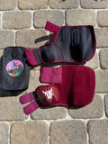 Burgundy Red splint boots