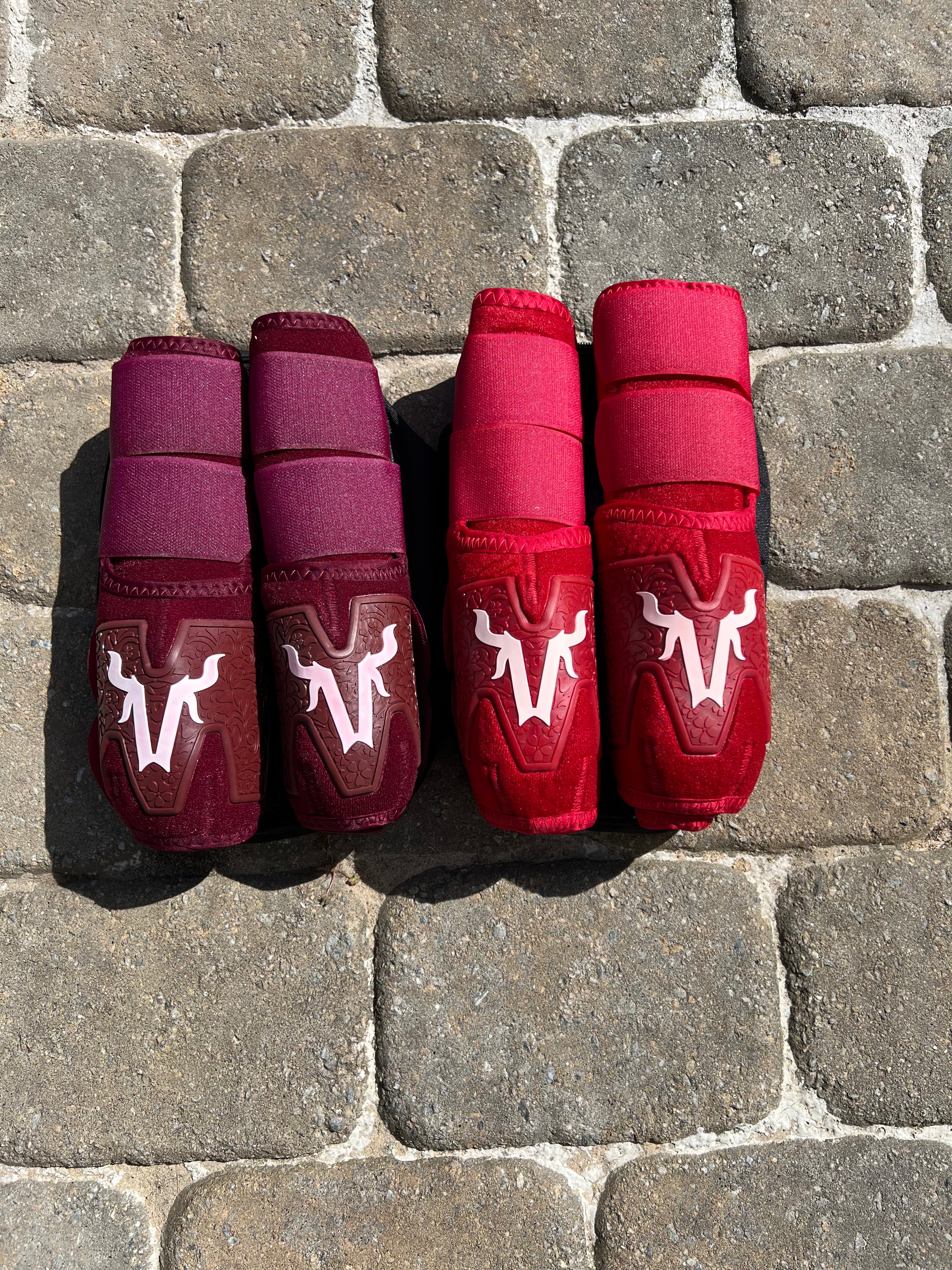 Burgundy Red splint boots